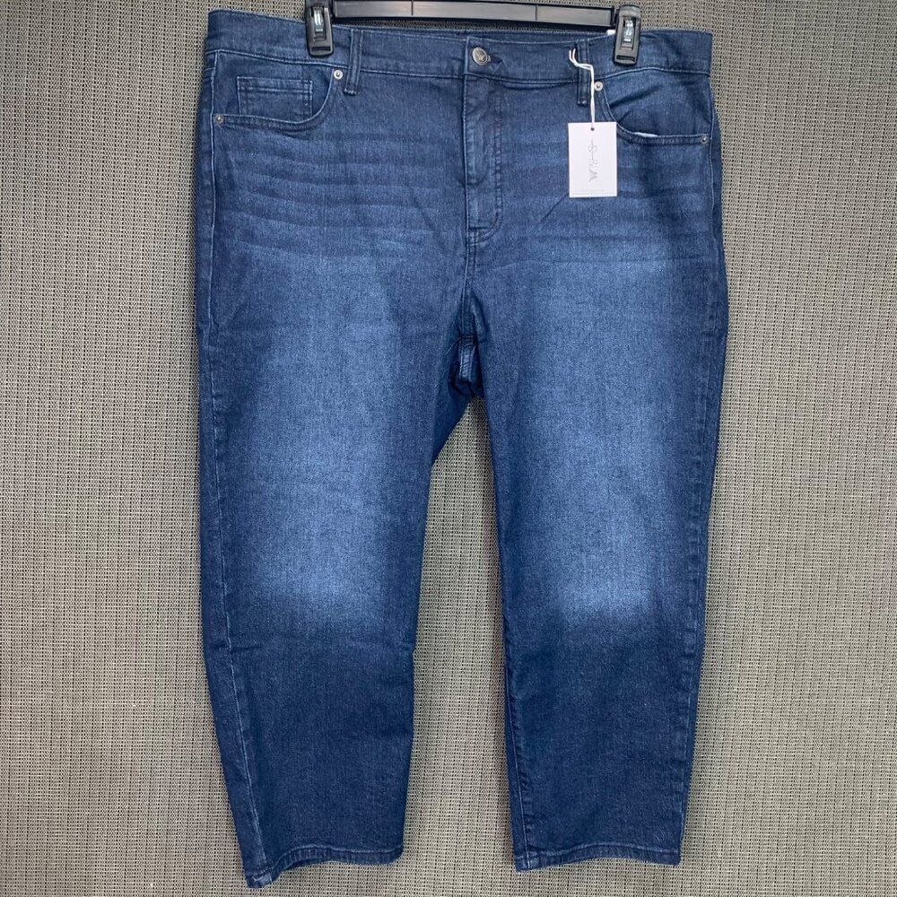 Jessica Simpson Aster Womens Size 18WS Dark Wash High Rise Slim Straight Jeans